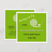 Invitation Fête des 70 ans Homme Thème de Golf (Devant / Derrière)