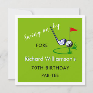 Invitation Fête des 70 ans Homme Thème Golf