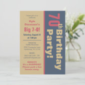 Invitation Fête des 70 ans rouge, Brown et gris (Debout devant)