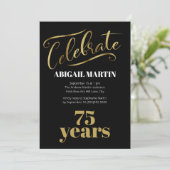 Invitation Fête des 75 ans Black Gold White (Debout devant)