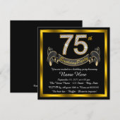 Invitation Fête des 75 ans de diamant d'or (Devant / Derrière)