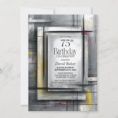 Invitation Fête des 75 ans en Gris Moderne (Devant)