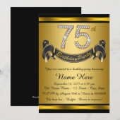 Invitation Fête des 75 ans en or (Devant / Derrière)