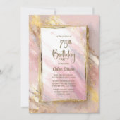 Invitation Fête des 75 ans en Rose Gold (Devant)