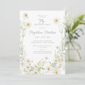 Invitation Fête des 75 ans Fleur du mois de naissance d'avril (Debout devant)