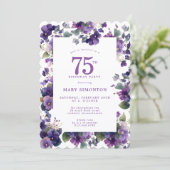 Invitation Fête des 75 ans Fleur Violette Violette (Debout devant)