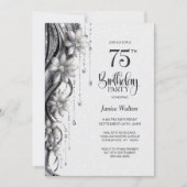 Invitation Fête des 75 ans Fleurs et Diamants (Devant)