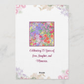 Invitation Fête des 75 ans - Floral Blush Bloom 75 (Dos)