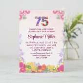 Invitation Fête des 75 ans - Floral Blush Bloom 75 (Debout devant)
