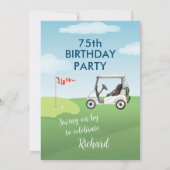 Invitation Fête des 75 ans thème golf masculin (Dos)