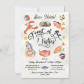 Invitation Fête des 7 Poissons Fête de Noël Aquarelle (Devant)