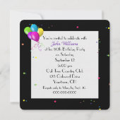Invitation Fête des 80 ans avec bouquet de ballons (Dos)