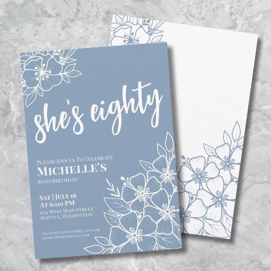 Invitation Fête des 80 ans de Eighty Blue