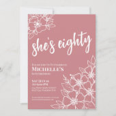 Invitation Fête des 80 ans Rose Gold (Devant)