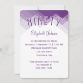 Invitation Fête des 90 ans bordure violette et blanche (Devant)