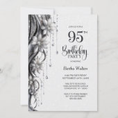 Invitation Fête des 95 ans Fleurs et Diamants (Devant)
