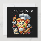 Invitation Fête des amateurs de pizza cool (Devant)