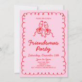 Invitation Fête des amis Champagne à la main de Whimsical (Devant)