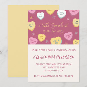 Invitation Fête des amoureux baby shower bonbon coloré en for