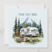 Invitation Fête des amoureux du camping cool (Devant)