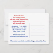 Invitation Fête des anciens combattants, drapeau rouge (Dos)