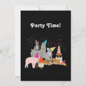 Invitation Fête des animaux - Animaux à la fête d'anniversair (Dos)