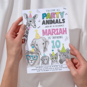 Invitation Fête des animaux | Anniversaire des animaux sauvag