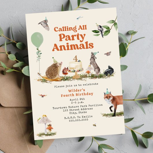 Invitation Fête des animaux de bois fête d'anniversaire