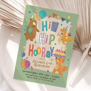 Invitation Fête des animaux de bois fête d'anniversaire