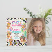 Invitation Fête des animaux de la jungle pour les enfants (Debout devant)