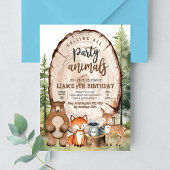 Invitation Fête des animaux des bois Forêt Anniversaire