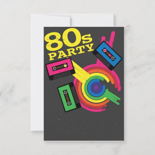 Invitation Fête des années 80 (Devant)
