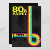 Invitation Fête des années 80 (Devant / Derrière)