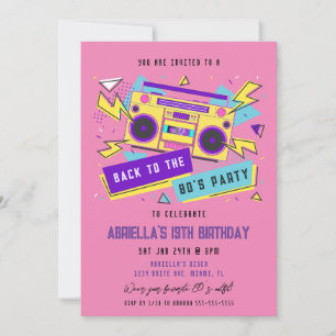 Invitation Fête des années 80   Anniversaire 80's