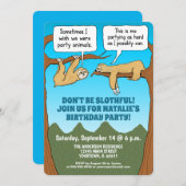 Invitation Fête des Anniversaires amusants et mignons (Devant / Derrière)