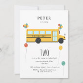 Invitation Fête des Anniversaires de enfants de bus de l'écol (Devant)