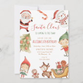 Invitation Fête des Anniversaires de enfants de Noël du Père (Devant)