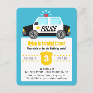 Invitations Faire Part Cartes Anniversaire Policiers Zazzle Be