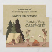 Invitation Fête des Anniversaires du camp des filles (Devant / Derrière)