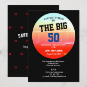 Invitation Fête des Anniversaires Hommes Bal N'importe quel g (Devant / Derrière)