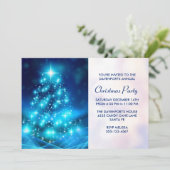 Invitation Fête des arbres de Noël bleu électrique moderne (Debout devant)