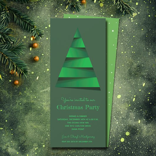 Invitation Fête des arbres de Noël modernes