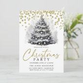 Invitation Fête des arbres de Noël noirs et blancs (Debout devant)