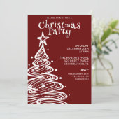 Invitation Fête des arbres de Noël rouges et blancs (Debout devant)