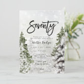 Invitation Fête des arbres d'hiver neige 70e anniversaire (Debout devant)