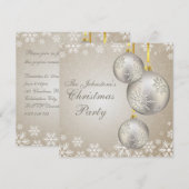 Invitation Fête des balles de Noël en or Platinum (Devant / Derrière)