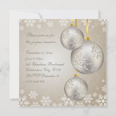 Invitation Fête des balles de Noël en or Platinum (Dos)