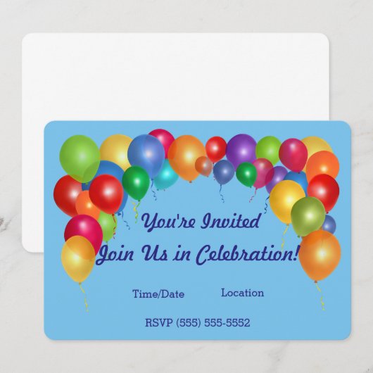 Invitation Fête des ballons (Devant / Derrière)