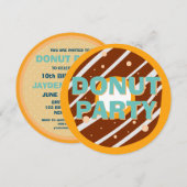 Invitation Fête des beignes Neutre sur le genre n'importe que (Devant / Derrière)