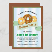 Invitation Fête des beignes pour l'anniversaire de l'enfant (Devant / Derrière)